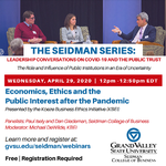 Webinar: Economics, Ethics and the Public Interest after the Pandemic on April 29, 2020
